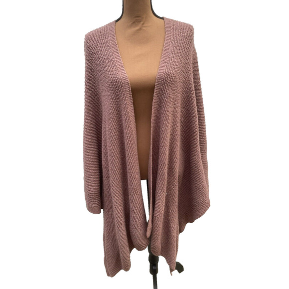 Torrid Ribbed Knit Shawl/Poncho/Wrap In Rose/Mauve Color One Size - Picture 1 of 11